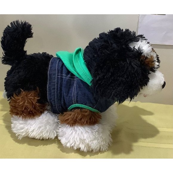BAB Promise Pets Bernese Mountain  12" Plush Dog Collar Blue Jean Jacket Hood - Picture 9 of 12